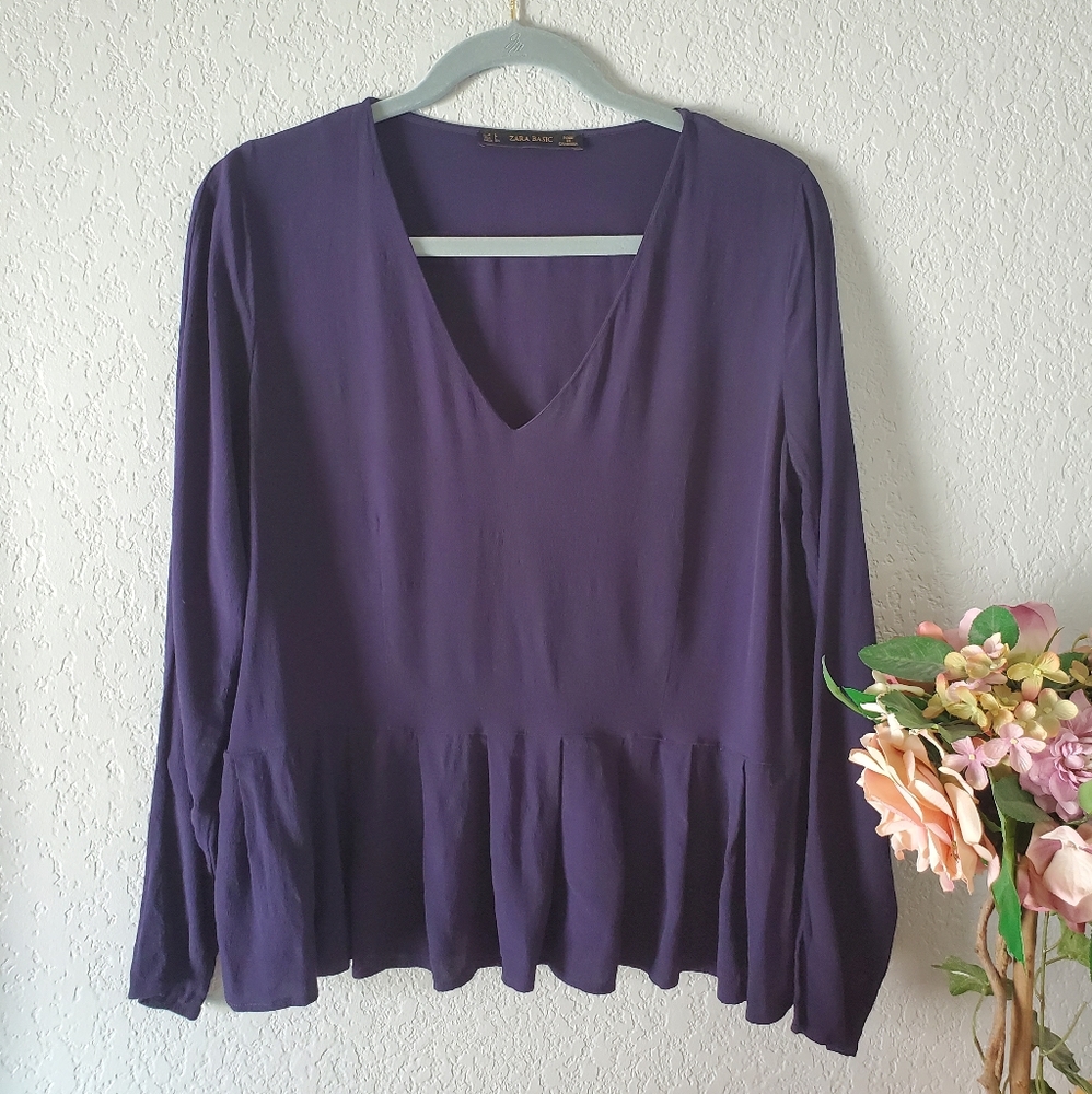 ZARA BASIC navy blue top.
